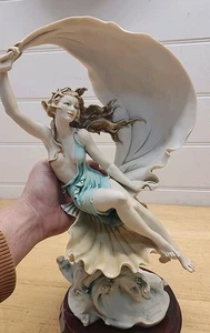 LARGE GIUSEPPE ARMANI FIGURINE "WIND SONG" ART NOUVEAU GIRL SIREN 43 Cm - Picture 1 of 12