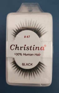 Christina #47 12 Paar 100 % Echthaar falsche Wimpern - Bild 1 von 2