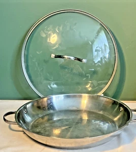 Princess House Padella a Cerchio in Acciaio Inox 18/20 Tristrato 14" con Coperchio in Vetro Inciso - Foto 1 di 6