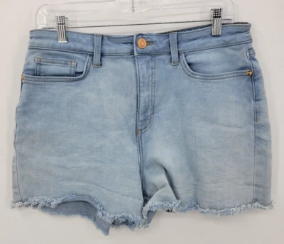 Lauren Conrad Denim Shorts Womens 12 Light Wash Raw Hem Stretch Blue Denim - Image 1 of 4