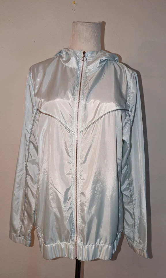 CALI SPORT sz M Windbreaker Jacket zips lightweight mint green women 2463 - Image 1 of 4
