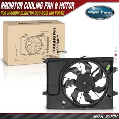 Ventilador de refrigeración del radiador con conjunto de cubierta para Hyundai Elantra 2011-2013 Kia Forte Foto 1 de 4