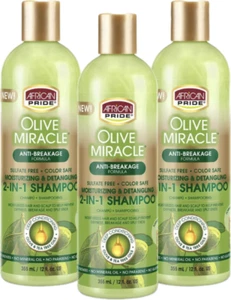 African Pride Olive Miracle Shampoo & Conditioner 2 in1 Formel (3er Pack) - Bild 1 von 1