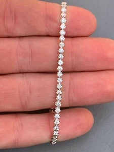 Platinum diamond 2ct tennis bracelet - Picture 1 of 13