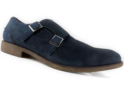 Mocasines Kenneth Cole Reaction para hombre diseño 20644 correa monje gamuza azul marino talla 11 M Foto 1 de 4