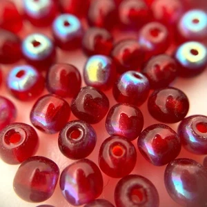 Transparent Preiselbeere Rot Blau AB Finish Tschechisch Glas Zwischenring Perlen (3x4 mm) (RCG31) - Bild 1 von 10
