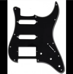 New Stratocaster HSS Pickguard BLACK 11 Hole 3 Ply for USA style Strat Guitar - Picture 1 of 3
