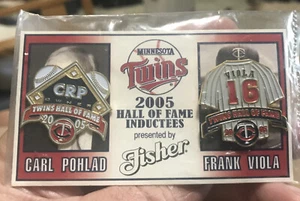 Minnesota Twins 2005 Hall of Fame Inductees Pins - Carl Pohlad, Frank Viola MLB - Picture 1 of 2