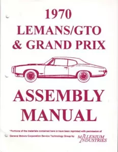 1970 Pontiac Grand Prix Lemans GTO Assembly Manual Instructions Illustrations OE - Picture 1 of 1