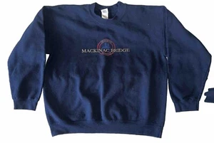 Vintage Up North Mackinac Bridge Michigan Sweatshirt Gilden Heavy Blend Adult L - Picture 1 of 9