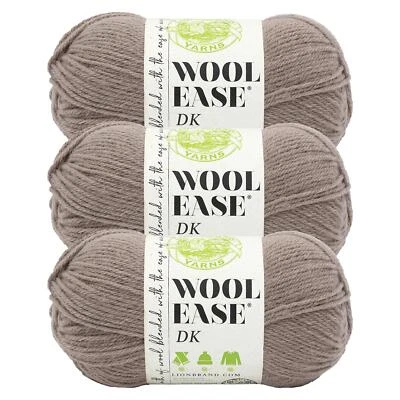 (3 Pack) Lion Brand Yarn 636-125Y Wool-Ease DK Yarn, Taupe - Image 1 of 4