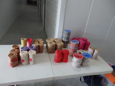 Burlap Red Dotted Pattern Ribbon - Image 1 of 2