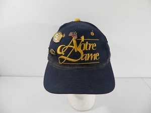 Vintage Notre Dame Fighting Irish The Game Spell Out 90s Snapback Hat Cap W Pins - Picture 1 of 16