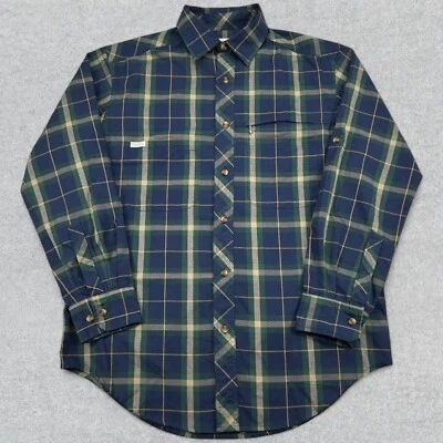 Cabela's Shirt Men's M Blue Flannel Plaid Long Sleeve Pockets Outdoor Camp NWOT - Image 1 of 4