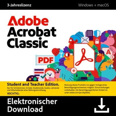 Adobe Acrobat Classic STE 3 Jahre Download Code Studenten, Schüler, Lehrkräfte - Bild 1 von 2