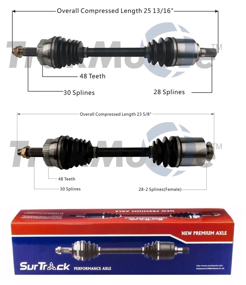 Juego de 2 ejes delanteros SurTrack CV para Hyundai Azera 2012-2017 Foto 1 de 1