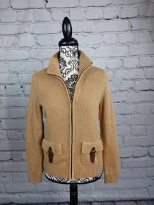 Chaps Damen Langarm Zip Front Pullover Gr. PM Taschen Stretch Strick B14 - Bild 1 von 9