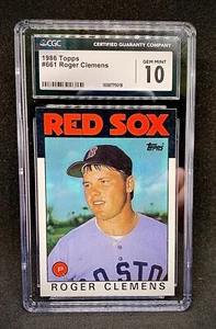 1986 Topps Roger Clemens #661. Boston Red Sox. CGC Grade 10. - Picture 1 of 2