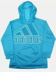 New Adidas Logo Girls Poly Fleece Hoodie Pullover NWT Sky Blue Size Large [14] - Picture 1 of 4