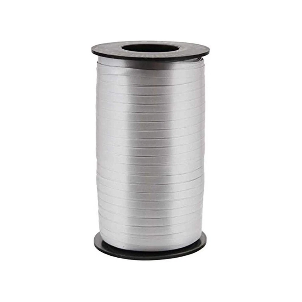 3/16" Wide Silver Smooth (Uncrimped) Curling Ribbon - 500 Yards (p4436099) - Image 1 of 1
