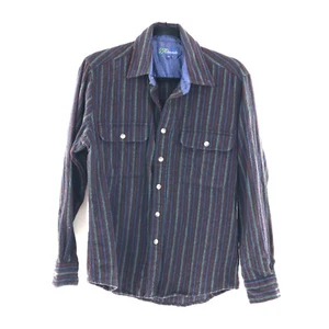 St. Edmonds Wool Shacket Mens M Black Weekend Y2k 80's Travel Retro Fall Casual - Picture 1 of 11