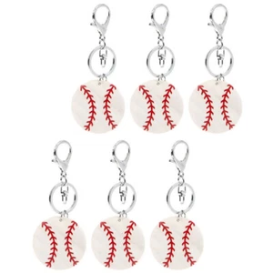 6pcs Creative Baseball Keychains Baseball Key Rings for Boys Sports Theme Favors - Picture 1 of 12