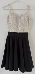 Girls Glittery Sparkle White Black Fancy Formal Party Dress  - Picture 1 of 5