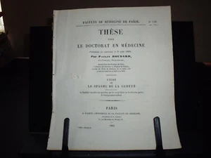 Thèse médecine: Spasme de la glotte P. Boudard Gournay Deux Sévres 1863 - Picture 1 of 8