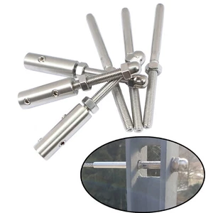 Zacisk śrubowy i zacisk walcowy Klips skrętny Stal nierdzewna V4A Napinacz liny Lina stalowa - Zdjęcie 1 z 5