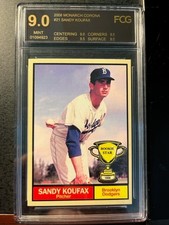 NEW LISTING-  SANDY KOUFAX ROOKIE STAR  CARD #21 --GRADED 9