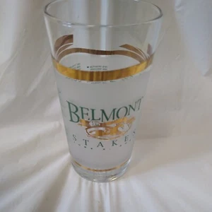 2002 Belmont Stakes Glass Vintage Sarava Horse Racing Souvenir - Picture 1 of 7