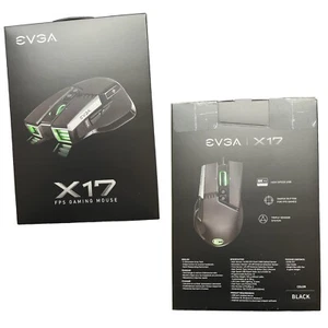 EVGA X17 Gaming Mouse 8k Wired Black Customizable 16000 DPI 5 Profiles 10 Button - Picture 1 of 1