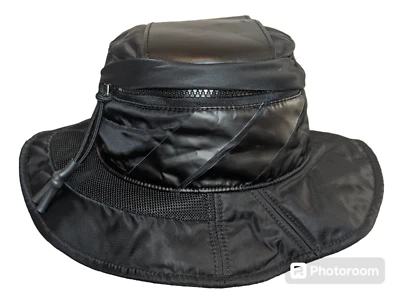 LANVIN галерея отдел ведро шляпа размер 58 (большой) черный хлопок нейлона $800 Ret - Изображение 1 из 4