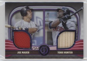 2022 Topps Tribute Dual Relics 2 Player Purple /50 Joe Mauer Torii Hunter