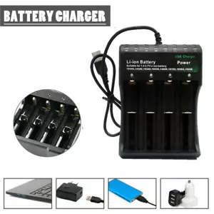 Cargador de batería USB 18650 recargable 4 ranuras para 4 baterías de 3,7 V - Imagen 1 de 11