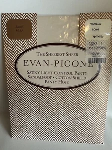 The Sheerest Sheer Evan-Picone Satiny Light Control Panty Pantyhose Vanilla Long - Picture 1 of 8