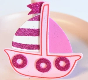 10 GESCHENKE BABYPARTY ROSA SCHAUMSTOFF RECUERDOS MARITIM GEBURTSTAG MÄDCHEN PARTY SEGELBOOT - Bild 1 von 5