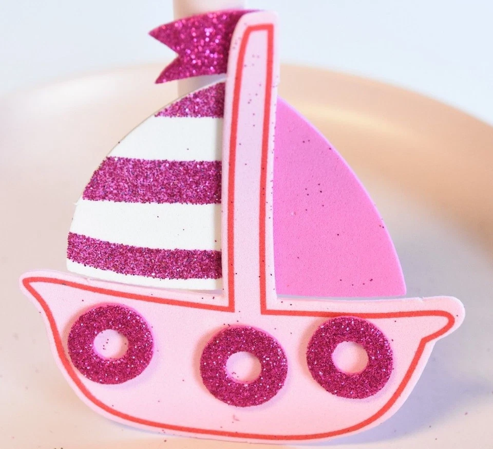 10 FAVORES BABY SHOWER ROSA ESPUMA RECUERDOS NÁUTICO CUMPLEAÑOS NIÑA FIESTA VELERO Foto 1 de 4