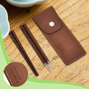 Travel Chopsticks Multiple Use Reusable Folding with Storage Pouch Outdoor - Picture 1 of 7