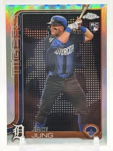2025 Topps Chrome JACE JUNG RC Rookie #225 LIGHTBOARD Team LOGO Refractor Tigers - Picture 1 of 2