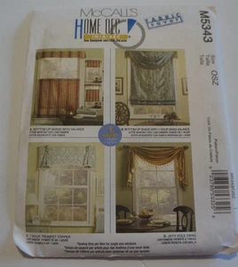 McCalls 5343 Shades Valances Sewing Pattern Instructions - Picture 1 of 2