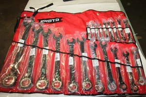 NEW Proto Combination Wrench Set Black Chrome 20 Tools Offset Reversing JSCV-20S - Picture 1 of 4