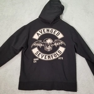 Avenged Sevenfold Y2K Size M Black Full Zip Hoodie Bravado Front & Back Graphics - Picture 1 of 14