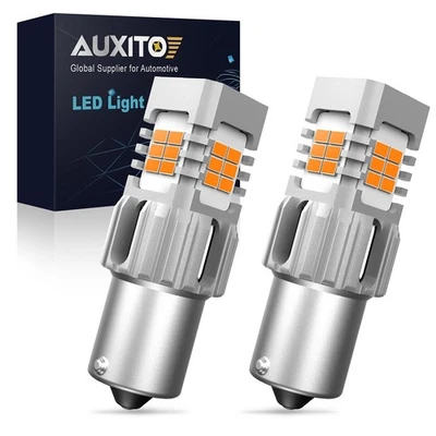 AUXITO BA15S 1156 LED Amber Turn Signal Light Bulbs Anti Hyper Flash Real Canbus - Image 1 of 4