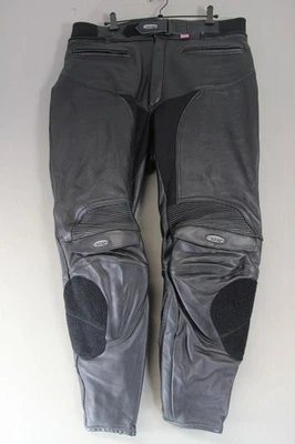 BRITISH MADE SCOTT LEATHERS BIKER TROUSERS + HIP & KNEE ARMOUR WAIST 36"/LEG 29" - Image 1 of 4