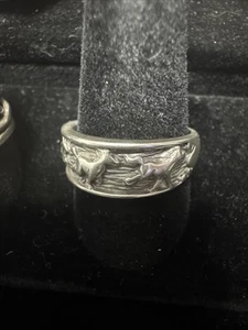 925 Sterling Silber Vintage Pferd Design Bandring Größe 7,5 - Bild 1 von 5