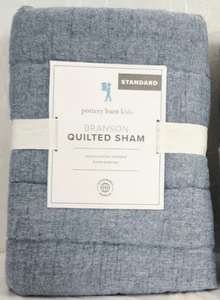 Pottery Barn Kids Standard Branson Quilted 1-Sham 20" x 26" Chambray Blue - Picture 1 of 3