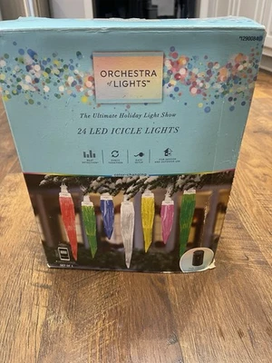 24 Gemmy "Orchestra of Lights" Multi-Function Color-Changing LED Icicle Lights - Image 1 of 4