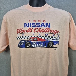 NEW 1990 VTG NISSAN World Challenge OF TAMPA FL IMSA Peach shirt Large NOS RARE - Picture 1 of 7
