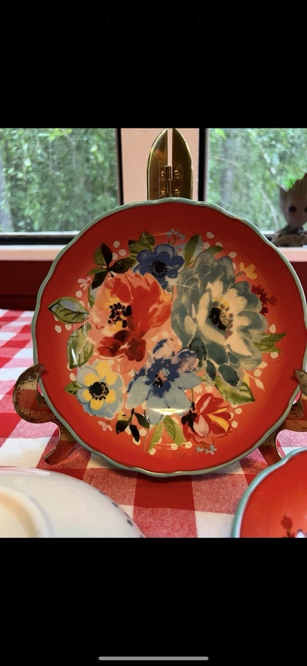 The Pioneer Woman Melody Cuenco de Pasta Rojo, 7 1/2" Floral Foto 1 de 2